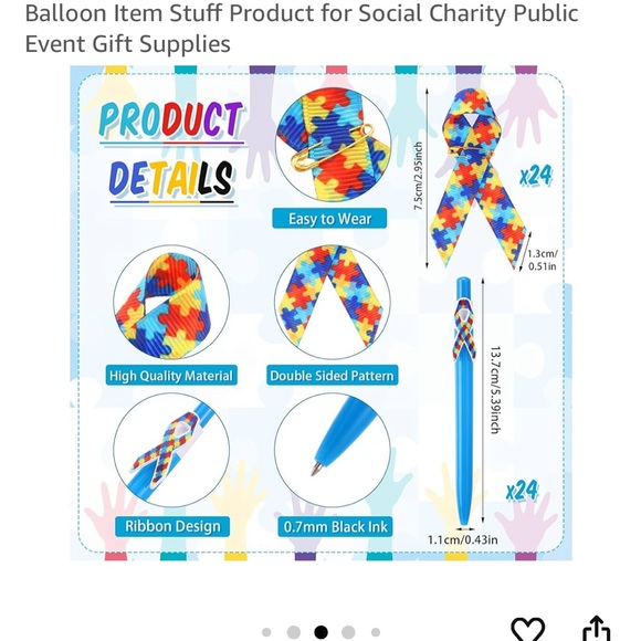 Autism Awareness Party Supplies Set - Picture 4 of 4